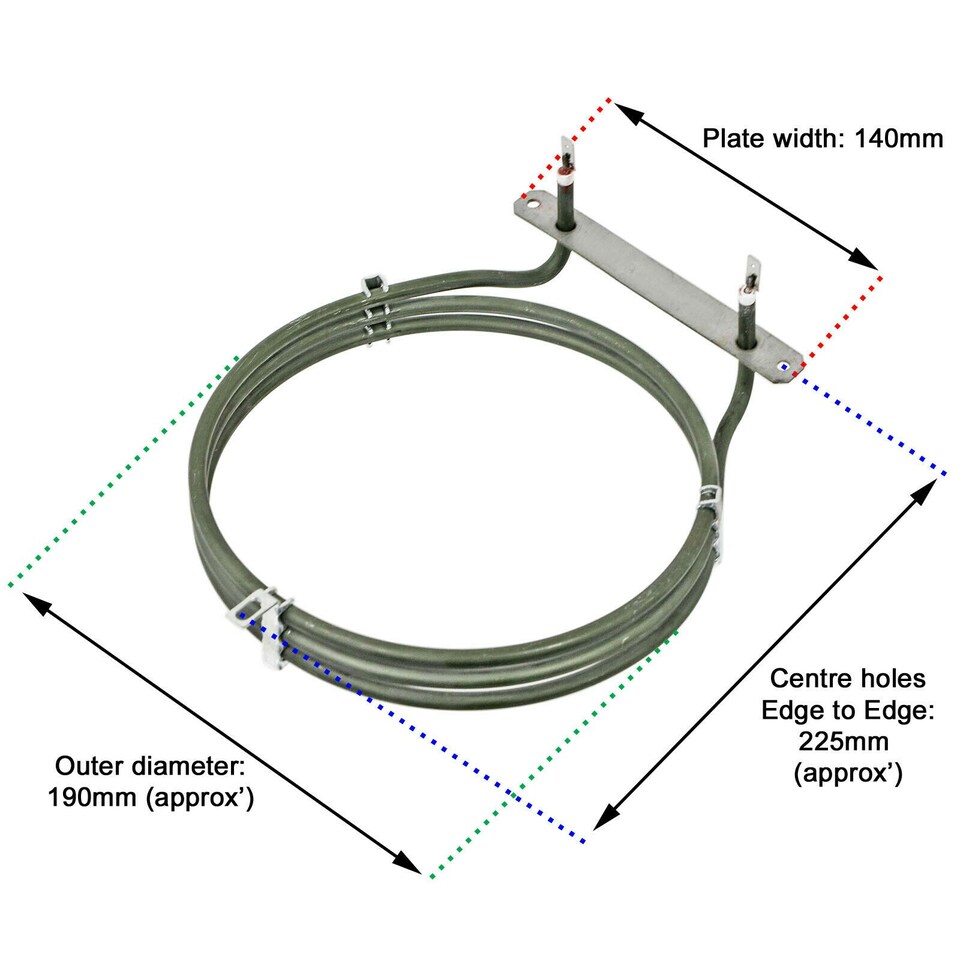image 1 of SPARES2GO Heating Element compatible with Tricity Bendix Oven Cooker (3 Turn, 2500W)
