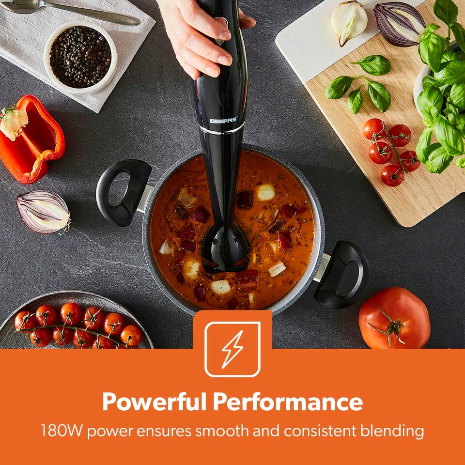 image 1 of GEEPAS 500W Electric Jug Blender and 180W Black Hand Blender Combo set, Black Black