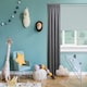 image 2 of 13 - 16mm Silver Stud End Metal Curtain Pole Set 120 - 210cm Silver | Silver
