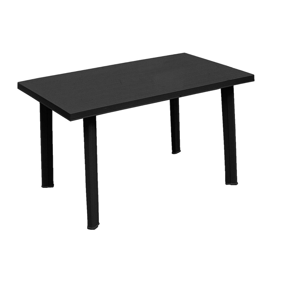 image 1 of Large Summer Weather Proof Plastic Rectangle Table Garden Patio Dining Furniture | Black | Anthracite