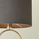 image 2 of ValueLights Antonia Charcoal Fabric Drum Lamp Shade Brushed Chrome Oval Table Lamp Silver