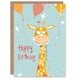 image 1 of Cute Party Balloons Confetti Kids Giraffe Child Kids Birthday Card
