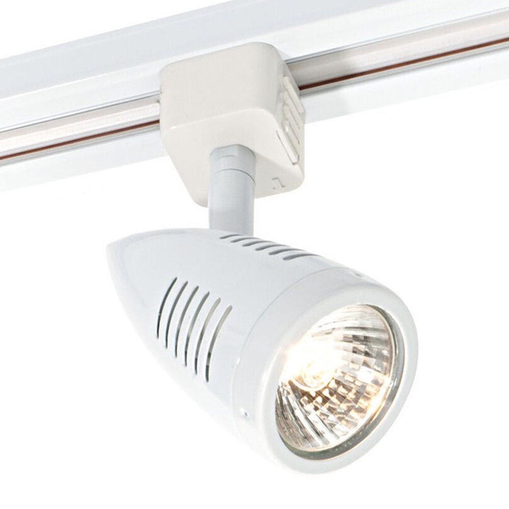 Loops Adjustable Ceiling Track Spotlight Gloss White Single GU10 Lamp Bulb Downlight