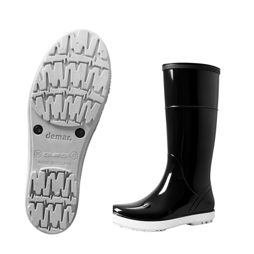 image 1 of Hawai Lady Women's Black Gloss PVC Rain Wellies EU36
