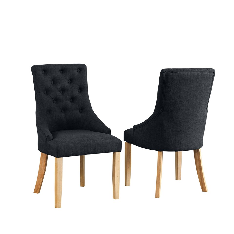 image 1 of Ravenna Fabric Dining Chairs - Set of 2 - Black