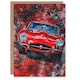 image 1 of Red Iconic Sports Car Modern Abstract Painting Father's Day Card