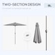 image 7 of Outsunny 2.65m Garden Parasol with Lights, Solar Charged Warm Yellow LED Patio Umbrella with Crank Handle, for Balcony, Outdoor and Lawn Light Grey