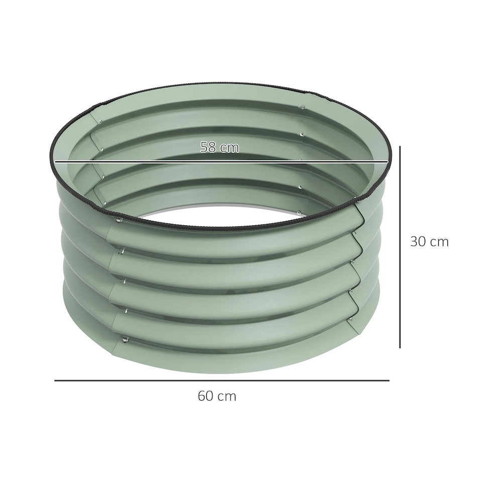 image 1 of Outsunny Set of 2 Raised Garden Bed Metal Planter Box with Safety Edging, Grey