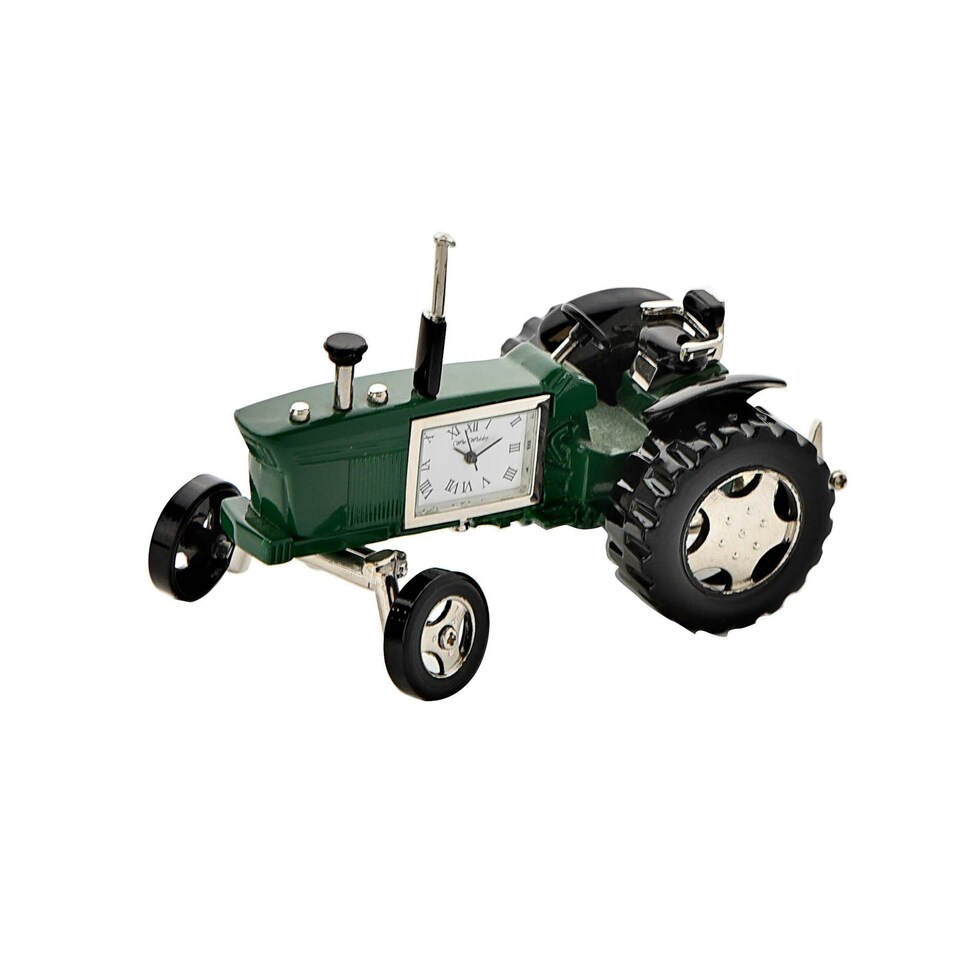 image 1 of Wm Widdop Miniature Clock Tractor Green & Black Roman Dial Green | Black