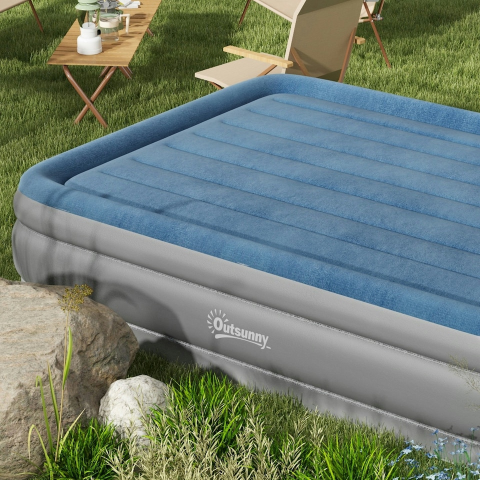image 1 of Outsunny King Inflatable Mattress with Electric Pump, 203 x 152 x 46cm