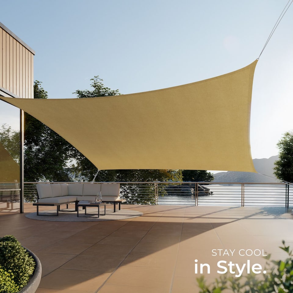 image 1 of Sun Sail Sonny, UV Protected, Water-Resistant and Anti-Tear | Cream | sand | 3 x 5 m | 1