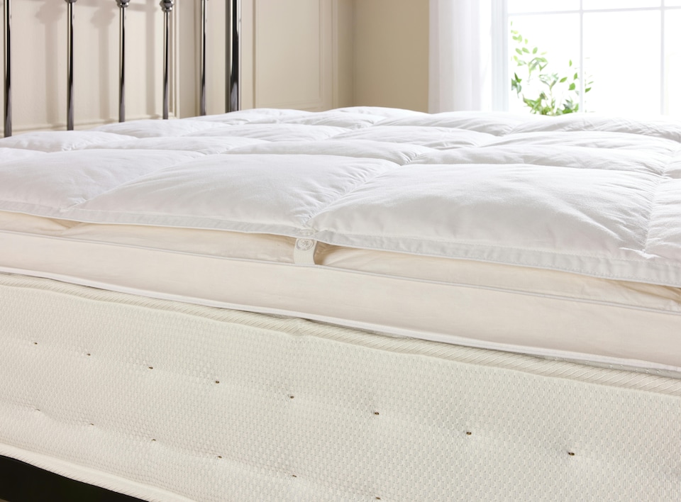 image 1 of Goose Feather & Down Mattress Topper White Double