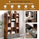 image 7 of COSTWAY Open Back Bookshelf Wood Bookcase Display Shelf Storage Rack Coffee