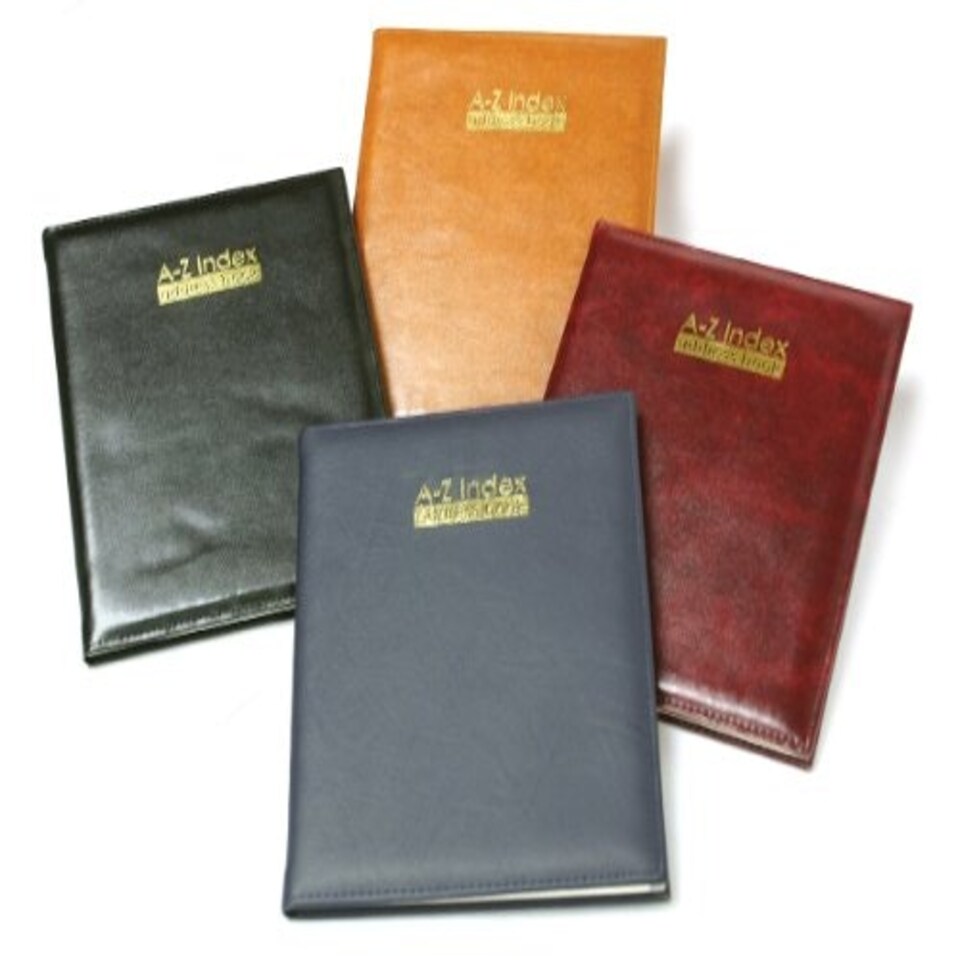 image 1 of Tallon Large XL Padded Address Book - Black/Brown/Tan/Blue