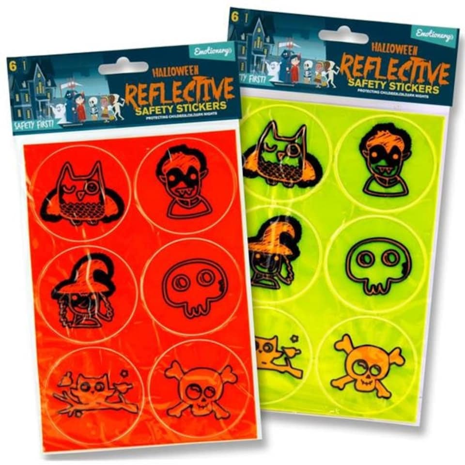 image 1 of Pack of 6 Halloween High-visibility Reflective Safety Stickers by Emotionery
