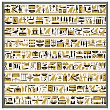 Ancient egyptian hieroglyphs (Picture Frame) Grey | L