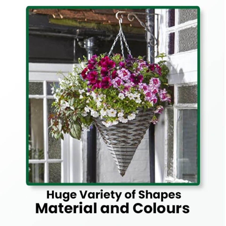 image 1 of Marco Paul Slate Rattan Cone Having Basket 14" Grey