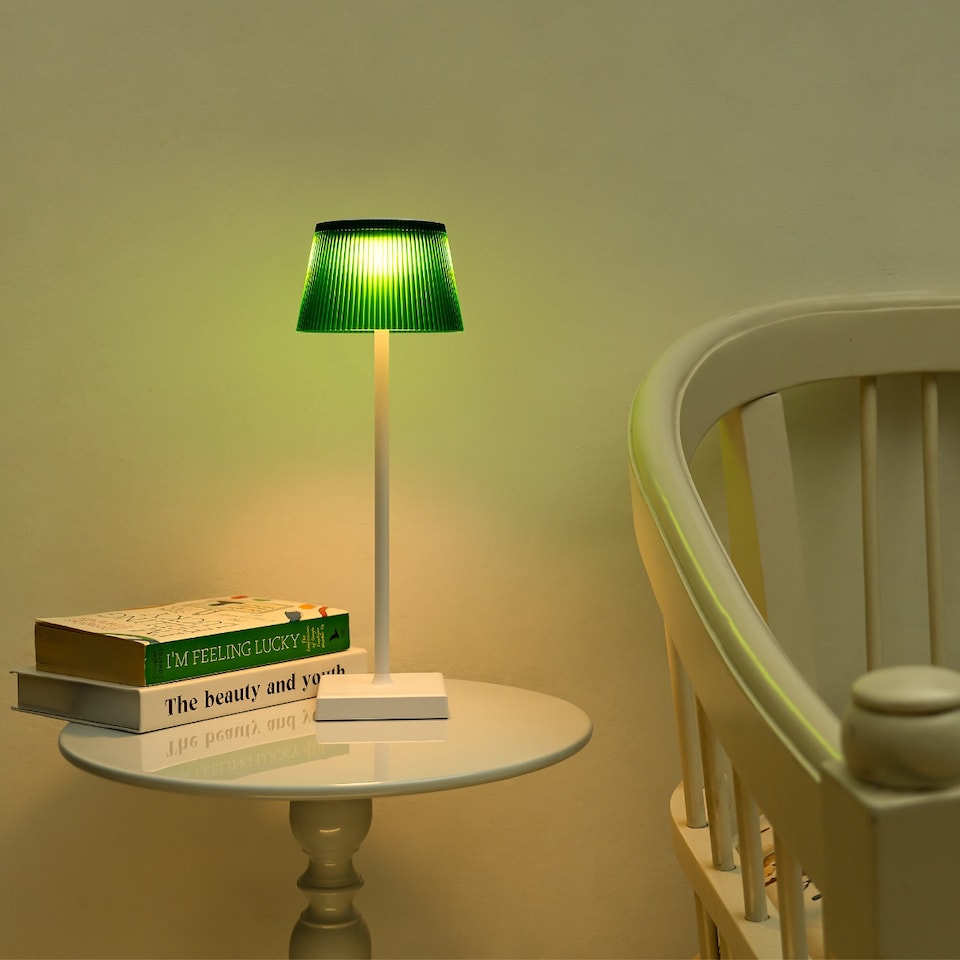image 1 of Auraglow Rechargeable Cordless LED Table Lamp - CAPRI | Red | White/Red