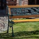 image 4 of Kids 2 Seater Wooden & Cast Iron Garden Patio Childrens Bench with Animal Design