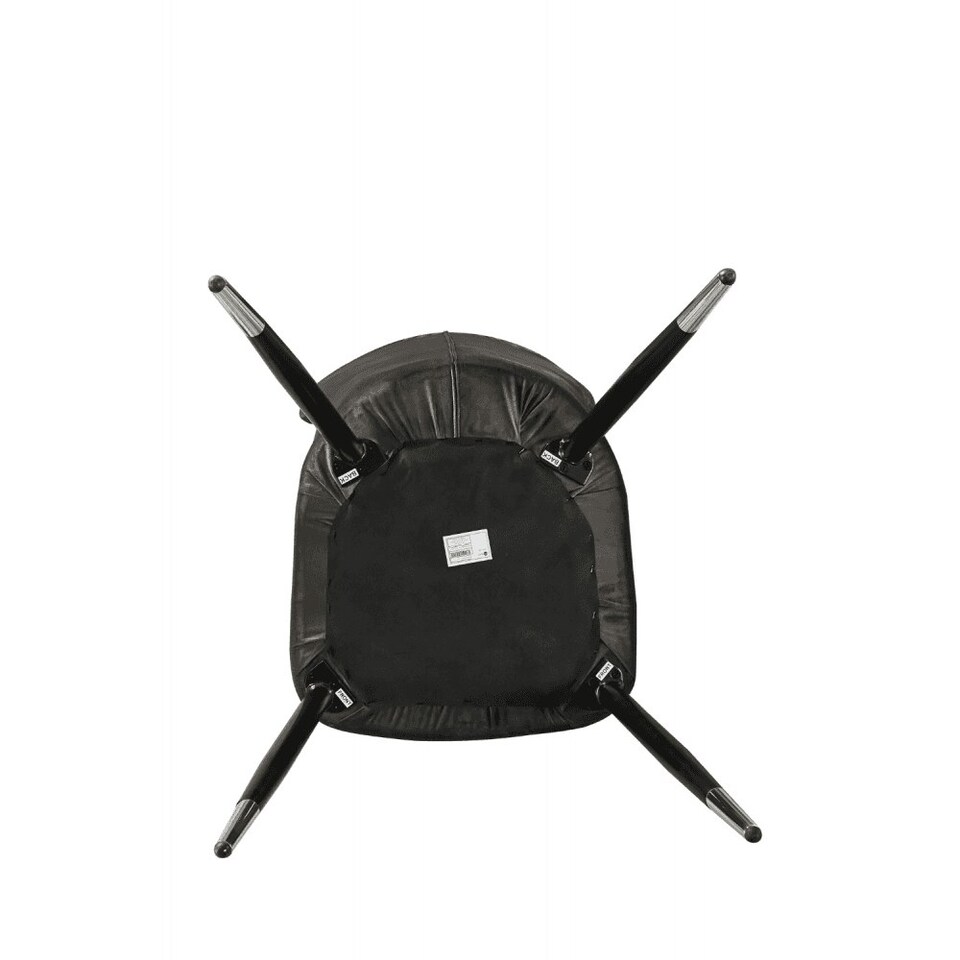 image 1 of Set of 2 New York Modern Velvet Dining Chairs with High Back, Black Metal Legs | Grey | Silver End Tips