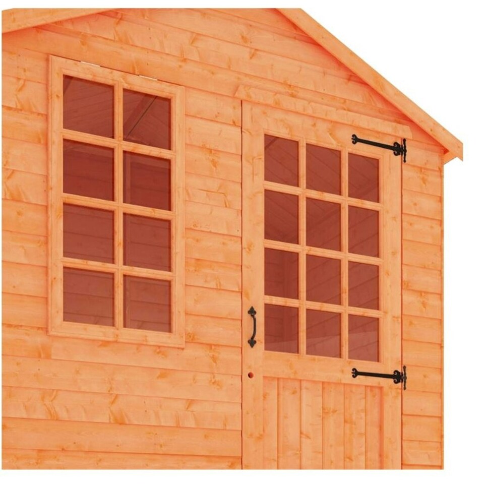 image 1 of 5ft x 7ft (1.45m x 2.05m) Wooden Georgian Tongue and Groove APEX Summerhouse (12mm T&G Floor + Roof) (5 x 7) (5x7)