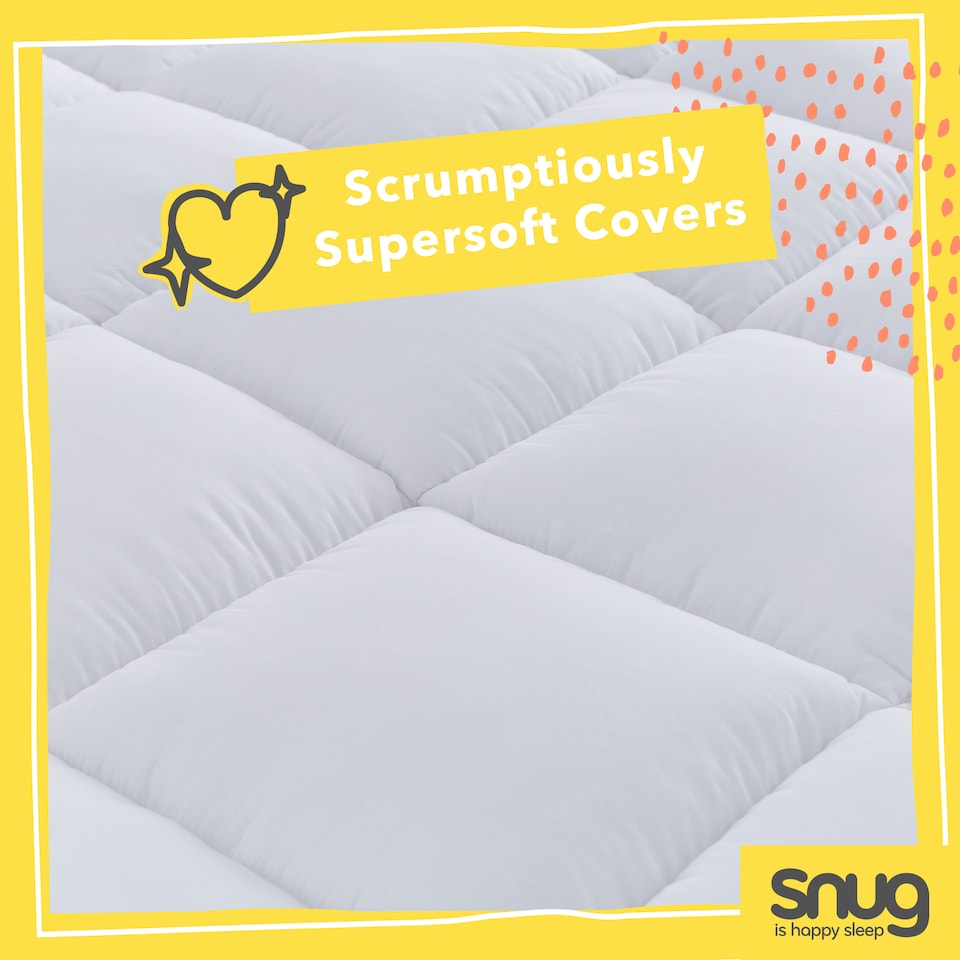 image 1 of Snug Deeply Dreamy Extra Deep Mattress Topper, 10 cm Thick | White | 1