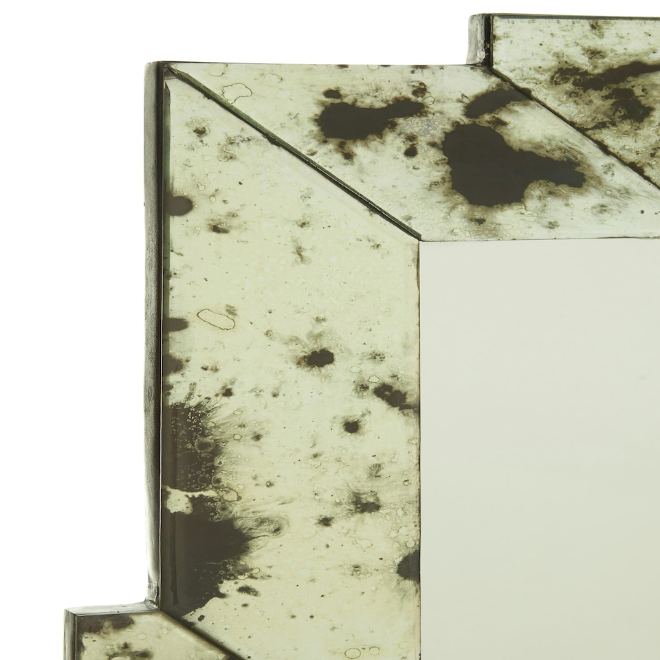 image 1 of Interiors by Premier Rectangular And Cut Out Frame Wall Mirror Green