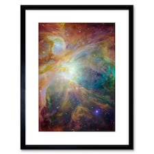 Hubble Orion Nebula Spitzer Observatory Cosmic Space 9x7" Black Framed Wall Art Print