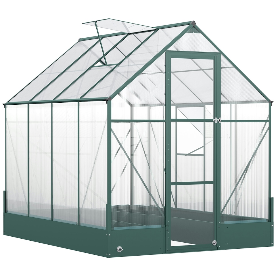 image 1 of Outsunny Walk-in Greenhouse Garden Polycarbonate Aluminium w/ Window