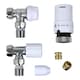 image 10 of Tower TRV Thermostatic Radiator Valve White Angled Lockshield 10-15mm Head Set