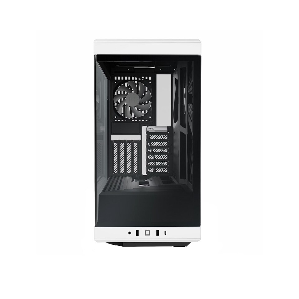 image 1 of HYTE Y40 Modern Aesthetic Panoramic Tempered Glass Mid-Tower ATX PC Case , Black & White - CS-HYTE-Y40-BW