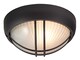 image 1 of Matt Black Die Cast Aluminium Outdoor Circular Bulkhead Porch or Wall Light | Black