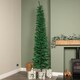 image 3 of 8ft (2.4m) Green Artificial Pencil Christmas Tree With Green Metal Stand and 460 Tips