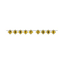 Unique Party Zone Construction Banner - Yellow/Black - 9ft