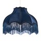 image 2 of Classic Victorian Lamp Shade in Midnight Blue Velvet with Navy Trims Blue