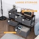 image 4 of HOMCOM Chest of Drawers, 5 Drawer Fabric Dresser for Bedroom, Dark Grey