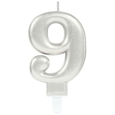 Amscan 9 Metallic Candle - Silver - One Size