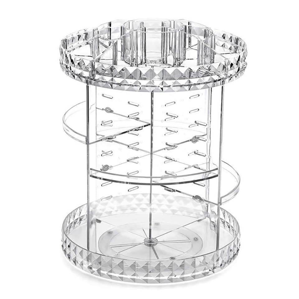 image 1 of Living and Home Transparent Acrylic Rotating Multi-Tiered Makeup Organizer