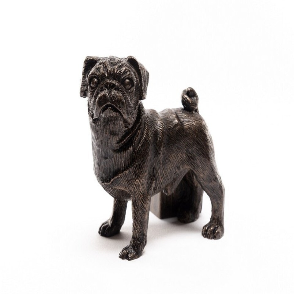 image 1 of Pug Plant Pot Feet - Set of 3 - L6.5 x W7.5 x H8 cm | Brown