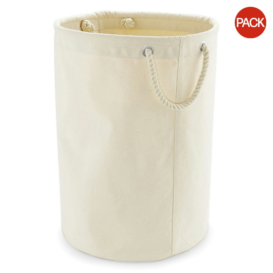 Westford Mill Heavy Canvas Trug Storage Bag (Pack Of 2) - Natural - L Cream | L