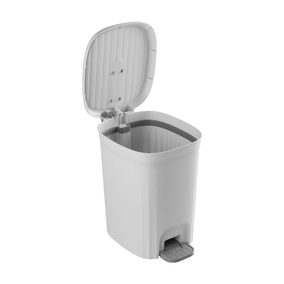 image 1 of Living and Home 15L Pedal-operated Rubbish Bin With Lid | White