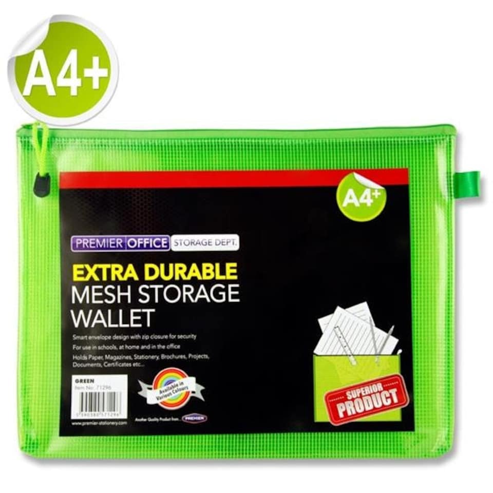 image 1 of A4+ Extra Durable Caterpillar Green Mesh Wallet by Premto