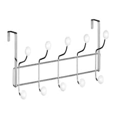 Interiors by Premier Over Door Hanger, 10 White Ball Hooks Door Hanger, Space-Saving Door Hanger for Living Room and Hallway