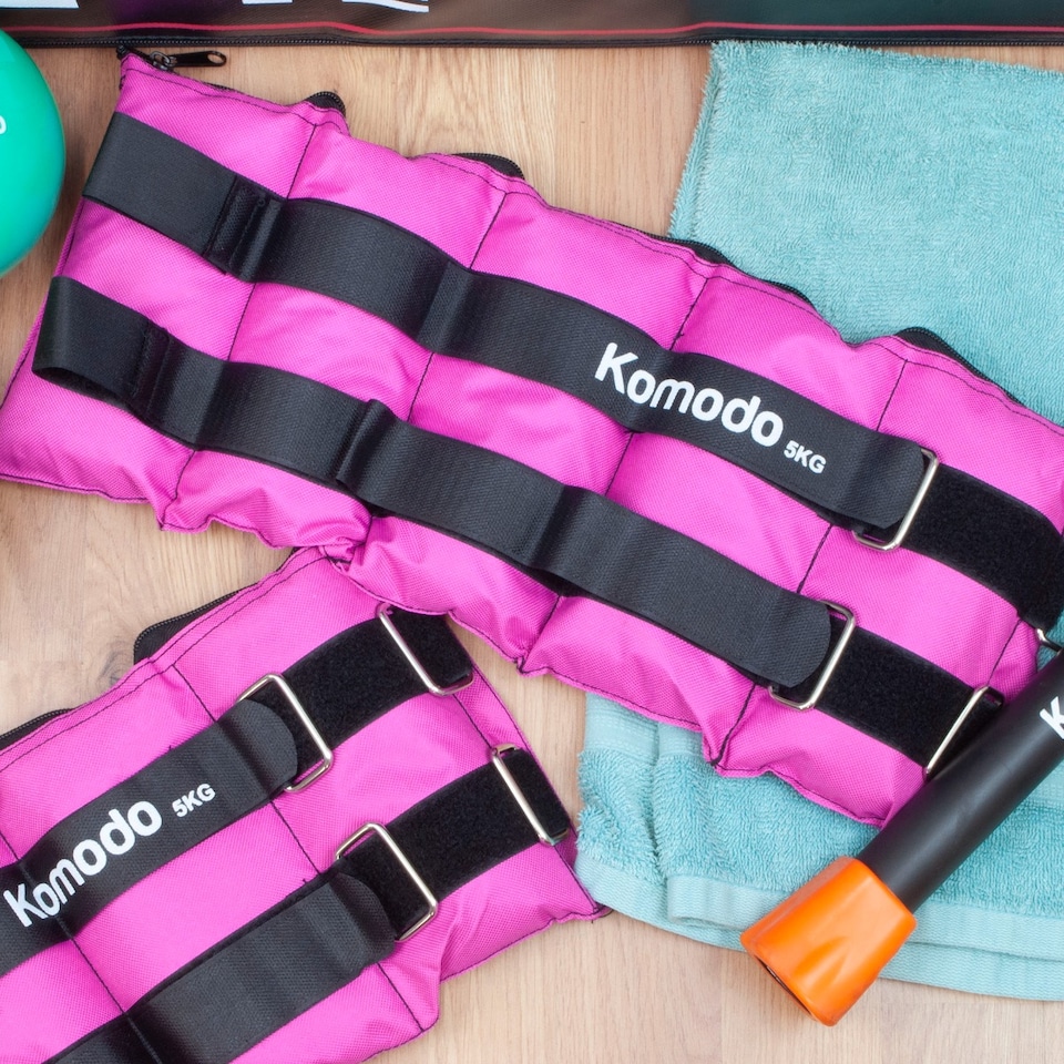 image 1 of Komodo Pink Adjustable Ankle Weights - Max 10kg
