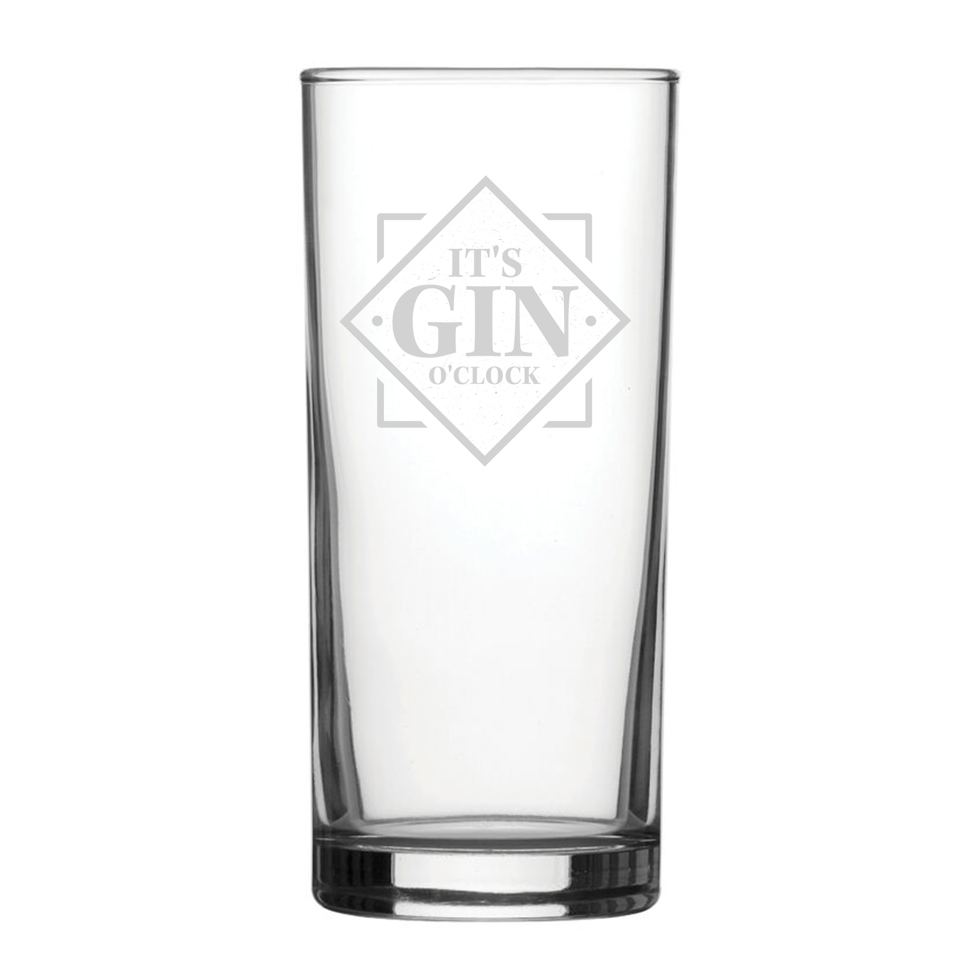 Personalised It's Gin O'Clock Engraved Novelty Hiball Glass