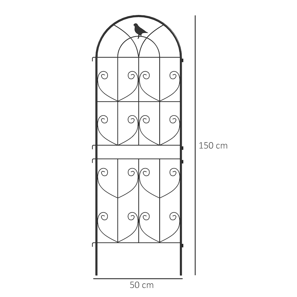 image 1 of Outsunny Set of 2 Metal Garden Trellis, Decorative Trellis Panels