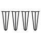image 1 of 4 x 12" Hairpin Legs - 3 Prong - 12mm - Black Black