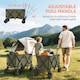 image 3 of Outsunny Folding Garden Trolley, Cargo Traile on Wheels, Collapsible Camping Trolley, Outdoor Utility Wagon with Steel Frame and Oxford Fabric, Green