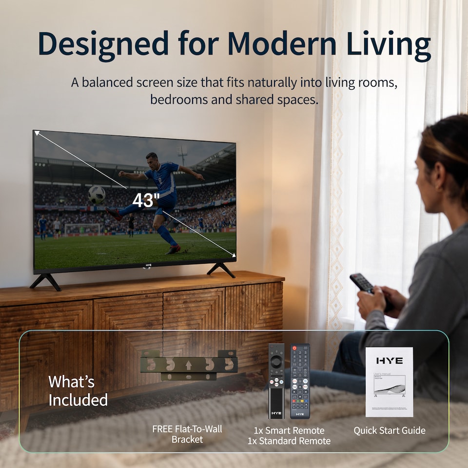 image 1 of HYE 43" Inch 4K QLED Tizen OS WiFi Frameless Smart TV - 43QLEDS2008