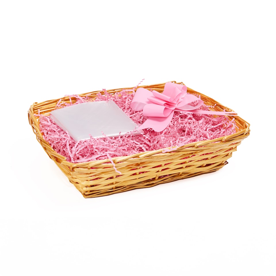 image 1 of Wickerfield Honey Wicker Gift Hamper Basket Kit with Shredded Paper